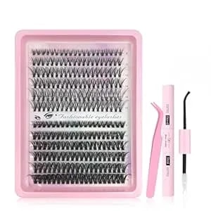 Lash Extension Kit Diy 240pcs Lash Clusters Eyelash Extension Kit, 8-16mm 30d 60d Individual Lashes Kit With Lash Bond And Seal, Lash Tweezers For Self Use (30d&60d, 0.07d, 8-16mm, Kit)