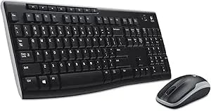 Logitech mk270 Wireless Keyboard And Mouse Combo For Windows, 2.4 Ghz Wireless, Compact Mouse, Black