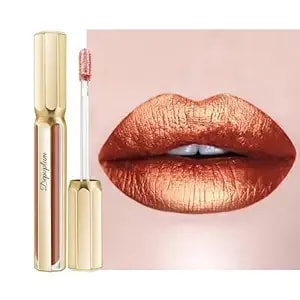 Depuplum Bronze Lipsticks For Women Reddish Brown Metallic Lipstick Long Lasting Shimmer Lip Gloss Glitter Waterproof Lipsticks Full Coverage Lip Color,dp103 Fantasy