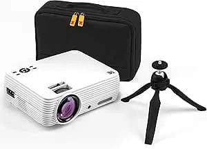 Kodak FLIK X7 Home Projector (Max 1080p HD) With Tripod, & Case Included - Compact, Projects Up To 150” With 720p Native Resolution & 30,000 Hour, Lumen LED Lamp - AV, VGA, HDMI & USB Compatible