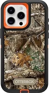 Otterbox Iphone 15 Pro Max (Only) Defender Series Case - Realtree Edge (Blaze Orange/Black/Rt Edge), Rugged & Durable, With Port Protection, Includes Holster Clip Kickstand