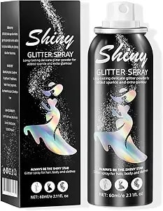 Body Glitter, Body Glitter Spray, Glitter Spray For Hair And Body, Long-Lasting And Quick-Drying Silver Glitter Hairspray Suitable For Stage, Festival Rave And Makeup Prom (2.11 Fl Oz)