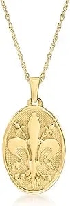 Ross-Simons Italian 14kt Yellow Gold Fleur-De-Lis Pendant Necklace
