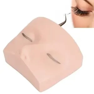 Fosa Lash Mannequin Head, 3 Layer Lashes Eyelash Mannequin Head For Make Up Eye Lashes Eyelash Extensions, Soft Touch Makeup Practice Face (White Skin)
