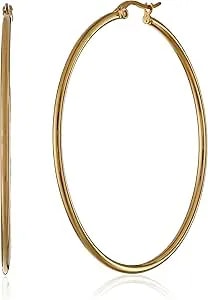 Amazon Essentials Stainless Steel Rounded Tube Hoop Earrings , (Previously Amazon Collection)
