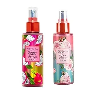 2 Pc Set Dragon Fruit And Roses Make Up Setting Spray