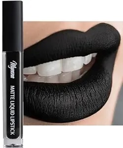 Mynena Jet Black Matte Liquid Lipstick - Long-Lasting, Waterproof, No Smudge, No Transfer Lip Color - All-Day Wear For Long Days - Lightweight Comfortable Non-Drying – Bold Statement Shade - Linda