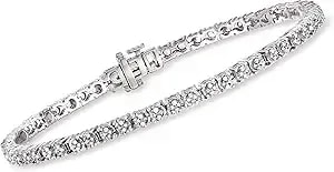 Ross-Simons 0.25 Ct. T.W. Diamond Tennis Bracelet In Sterling Silver