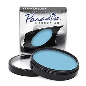 Mehron Makeup Paradise Makeup Aq Pro Size - Stage & Screen Performance, Face & Body Painting, Beauty, Cosplay, And Halloween - Water Activated Face Paint, Body Paint 1.4 Oz (40 G) - Light Blue