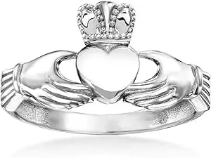 Ross-Simons 14kt White Gold Claddagh Ring