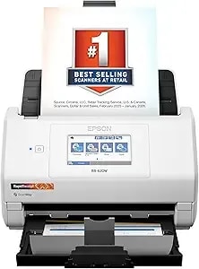 Epson Rapidreceipt Rr-620w Wireless & Usb High-Speed Ai & Cloud Ready Desktop Color Duplex Receipt & Document Scanner For Mac & Pc, Up To 45 Ppm, 4.3" Color Touchscreen, 100-Page Auto Document Feeder