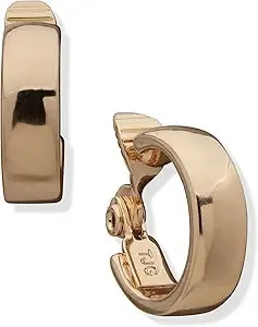 Anne Klein Women'S Gold Tone Ez Comfort Clip Hoop Earring In 18mm Size