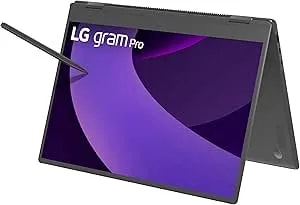 Lg Gram Pro 2in1 16-Inch Lightweight Touchscreen Laptop Computer, Intel Evo Edition Powered By Intel Core ultra7 255h Processor, Windows 11 Home, 32gb Ram, 2tb Ssd - Obsidian Black