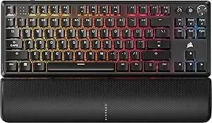 Corsair K70 CORE TKL Wireless RGB Tenkeyless Mechanical Gaming Keyboard – Pre-Lubed MLX Red v2 Linear Switches, SOCD, ABS Double-Shot Keycaps, Sound Dampening, 1000Hz Polling, Qwerty NA – Black