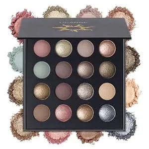 Ucanbe Baked Eyeshadow Makeup Palette With Hidden Gems, 16 Colors Nude Eye Shadow With Matte Glitter Metallic Shimmer, Highly Pigmented Long Lasting Make Up Pallet