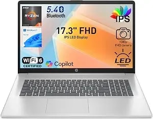 Hp 17.3" Fhd Ips Led Anti-Glare 300 Nits Laptop, Amd Ryzen 5 7430u 6-Core Cpu, 16gb Ram, 1tb Storage, Webcam W/Shutter, Microsoft Copilot Key, Wi-Fi 6, Bt 5.4, win11 Home, 17-cp3000