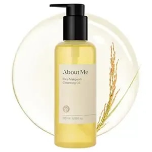 About Me Rice Makgeolli Cleansing Oil – Triple Ferment Oil Cleanser & Makeup Remover With Galactomyces, Melts Waterproof Makeup, Milky Rinse No Residue, Fragrance-Free For Sensitive Skin, 6.59 Fl Oz