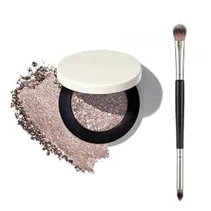 Barvena Eyeliner & Eyeshadow,Buildable, Shimmering Metallic Eyeshadow,Waterproof Monochrome Eyeshadows,With Double-Ended Beauty Brush (02)