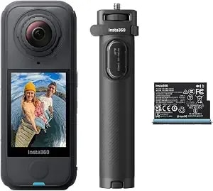 insta360 x4 Air Travel Bundle - Lightweight 165g 8k 360 Camera, Invisible Selfie Stick, Replaceable Lenses Design, Shoot First & Frame Later, Built-In Wind Guard, Flowstate Stabilization, Ai-App