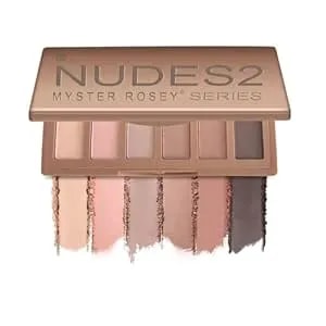 Myster Rosey Nudes 2 Series Mini Eyeshadow Palette, Velvety Matte&Satin Finish, 6 Nude Taupe & Brown Neutral Eye Shadows, Travel Friendly Size, Vegan, Cruelty -Free