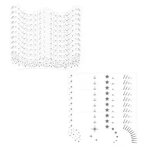 Nogeqi 20 Pcs Glitter Freckles Face Tattoo, Sparkle Freckles Glitter Face Tattoos, Waterproof Temporary Face-Tattoos For Women Glow Up Makeup Patches Silver