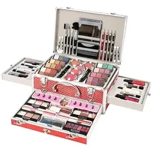 All In One Makeup Kit For Teens, 106 Pcs Professional Makeup Kit For Women Full Kit, Include Eyeshadow Palette, Lipstick Set, Concealer, Foundation, Lipgloss, Make-Up Brush(Red)