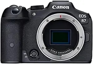 Canon Eos r7 Mirrorless Camera (Body Only), Hybrid Camera, 32.5 Megapixel (Aps-C) Cmos Sensor, 4k Video, For Sports, Action, Content Creators, Vlogging Camera, Black