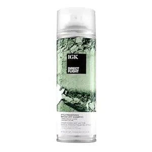 Igk Direct Flight Multi-Tasking Matcha Dry Shampoo - Lightly Cleanses, Absorbs Oil And Refreshes Hair - No White Residue - Adds Volume And Texture - 6.3 Oz