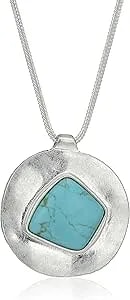 The Sak Semi-Precious Irregular Stone Pendant Necklace, Silver