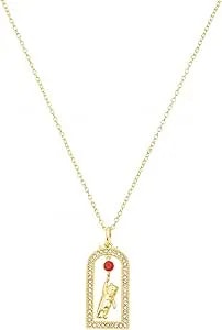 Disney Winnie The Pooh Gold Crystal Balloon Pendant Necklace For Women, 14kt Gold Flash Plated, 16"+2" Extender