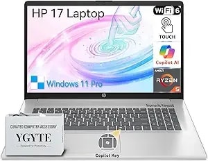 Hp 17 Inch Touchscreen Laptop Computer, 17.3" Hd+ Touch Screen Business Laptop, Amd Ryzen 5 (6-Cores), 32gb Ram 2tb Ssd, Windows 11 Pro, 10-Key Number Pad