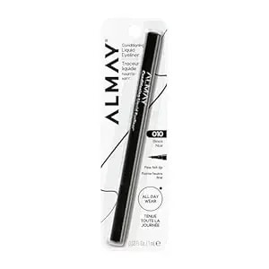 Almay Conditioning Liquid Eyeliner, Longwearing, Waterproof, Hydrating (Packaging May Vary), 10 Black, 0.03 Fl Oz