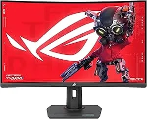 ASUS ROG Strix 32” 1440P USB-C Curved HDR Gaming Monitor (XG32WCS) - QHD, 180Hz, 1ms, Fast VA, Extreme Low Motion Blur Sync, Freesync, Displaywidget, Tripod Socket, AI Technology, 3 Yr Warranty
