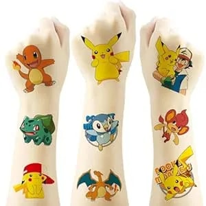 20 PokéMon Tattoo Stickers Cartoon Tattoo Stickers Water Transfer Printing Disposable Tattoo Birthday Party