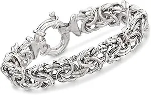 Ross-Simons Italian Sterling Silver Large Byzantine Bracelet
