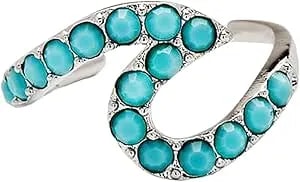 Pura Vida Rose Gold Or Silver-Plated Stone Wave Ear Cuff Earring - Czech Crystal Or Turquoise Gemstones, Brass Base - 1 Piece