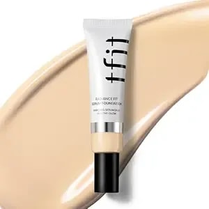 Tfit Radiance Fit Serum Foundation - Flawless Coverage, Dewy Finish, Long-Lasting, Lightweight, Korean Makeup. (n01 Linen, 1.05 Oz.)