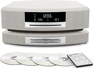 Bose Wave Music System With Multi-CD Changer - Platinum White, Compatible With Alexa Amazon Echo (Renewed)