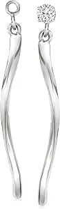 Ross-Simons Sterling Silver Twisted Drop Earring Jackets
