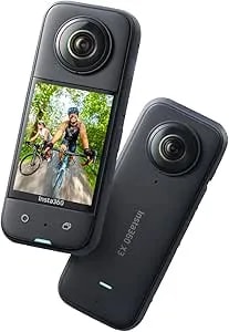 Insta360 X3 - Waterproof 360 Action Camera With 1/2" 48MP Sensors, 5.7K 360 Active HDR Video, 72MP 360 Photo, 4K Single-Lens, 60fps Me Mode, Stabilization, 2.29" Touchscreen, AI Editing, Live Stream