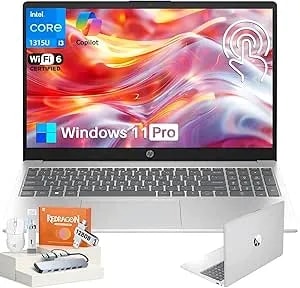 Hp 15.6 Touchscreen Laptop For Student & Business, Intel Core i3-1315u (Up To 4.5ghz), 8gb Ram, 512gb Ssd, Copilot Ai, Wi-Fi 6, Hd Camera, Windows 11, Natural Silver, W/Accessories