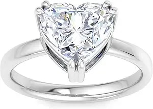 Martha Stewart 3 Carat Heart Shape Lab Grown Diamond Solitaire Engagement Ring In Sterling Silver
