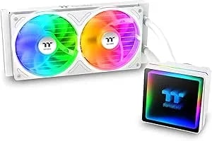 Thermaltake th240 v3 Argb Cpu Liquid Cooler; Intel/Amd; 1x240mm 500~2500rpm Single Frame Argb Fan; 240mm Radiator; Argb Infinity Mirror; Rotatable Pump Head; Snow; Cl-w467-pl12sw-A