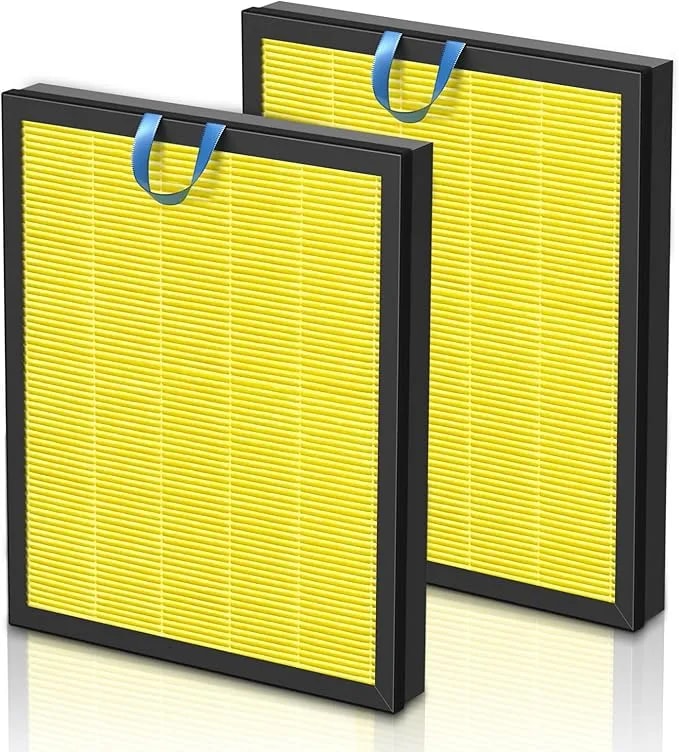 Vital 200s Pet Care Replacement Filter For Levoit Vital 200s-P Air Purifier - Vital 200s-Rf-Pa Efficient Particulate Activated Carbon Filter For Pet Dander, Pet Odors, Smoke, Pollen, 2 Pack, Yellow