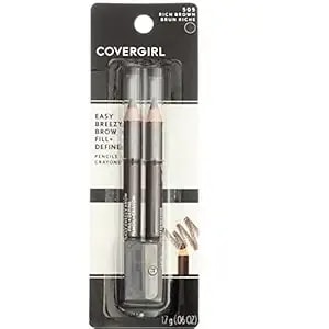 Covergirl Easy Breezy Brow, Fill+Define Pencils [505] Rich Brown 2 Ea​​ ( Pack Of 5)​
