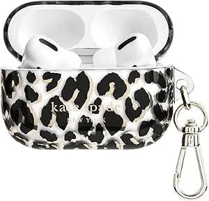 Kate Spade New York Airpods Pro Protective Case With Keychain Ring - City Leopard, Compatible With Airpods Pro 2nd / 1st Generation