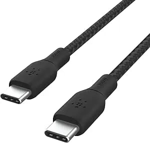 Belkin Usb C To Usb C Cable, 9.9ft, 100w - Type C Charger, Iphone Charger Cord, Soft, Braided, Flexible For Iphone 17, Galaxy s25, Pixel 10, Airpods, Ipad Pro, Tablet & More, Travel Essentials - Black