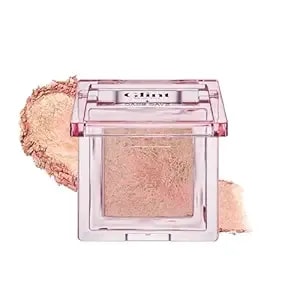 Glint Marble Highlighter (Solei Moon, 0.08oz) - Korean Makeup. Inspired Baked For Smooth, Radiant Glow, Long-Lasting Wear. Enriched With Micro Pearl Particles