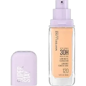 Maybelline Super Stay Lumi-Matte Foundation, Lightweight And Buildable Full Coverage Foundation Makeup For Up To 30hr Wear, 120, 1 Count