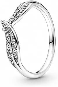 Pandora Sparkling Leaves Ring, 925 Sterling Silver, Size: Eur-52, Us-6 - 199533c01-52